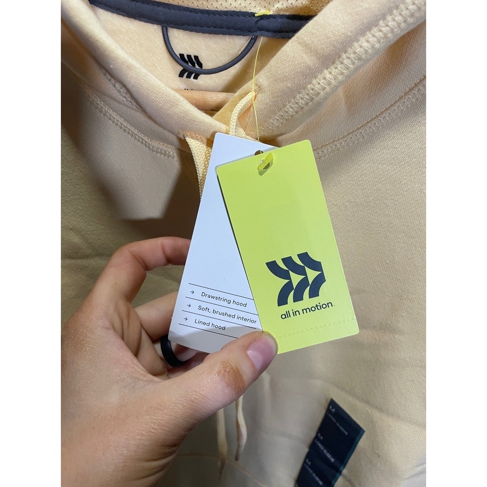 All In Motion Hoodie Women M Yellow Long Sleeve cozy Interior Activewear Comfy - Picture 3 of 5